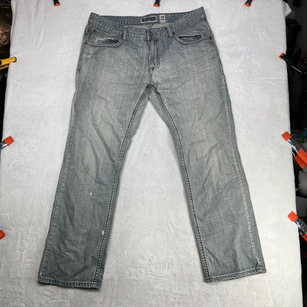 INC International Concepts Jeans Men's Gray Denim Mid Rise Straight - 36X30‎